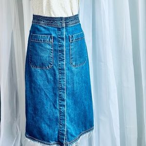 Free People High-rise break away denim  A line midi skirt